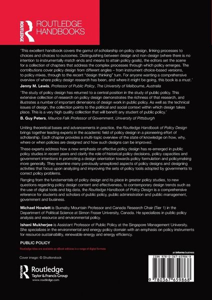 Produktbild: Routledge Handbook of Policy Design