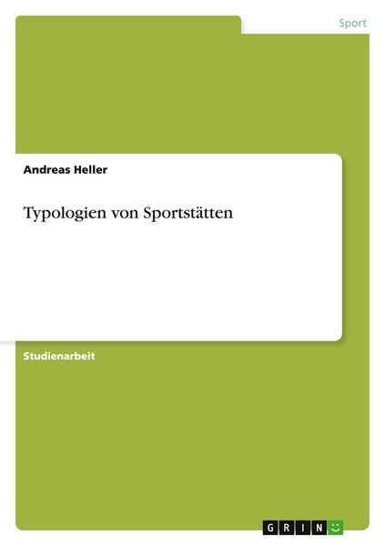 Produktbild: Typologien von Sportst&auml;tten