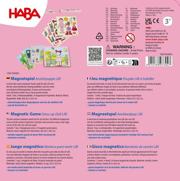 Produktbild: Magnetspiel-Box Anziehpuppe Lilli (Kinderspiel)