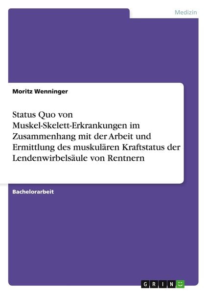 Status Quo von Muskel-Skelett-Erkrankungen im Zusammenhang mit der Arbeit und Ermittlung des muskulären Kraftstatus der Lendenwirbelsäule von