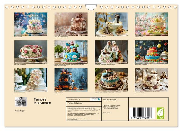 Produktbild: Famose Motivtorten (Wandkalender 2026 DIN A4 quer), CALVENDO Monatskalender