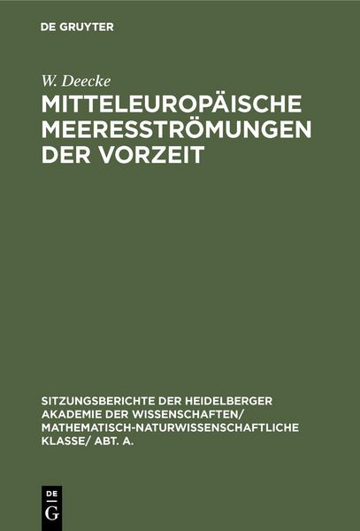 Produktbild: Mitteleurop&auml;ische Meeresstr&ouml;mungen der Vorzeit
