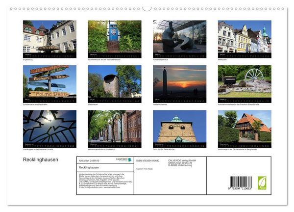 Produktbild: Recklinghausen (hochwertiger Premium Wandkalender 2027 DIN A2 quer), Kunstdruck in Hochglanz