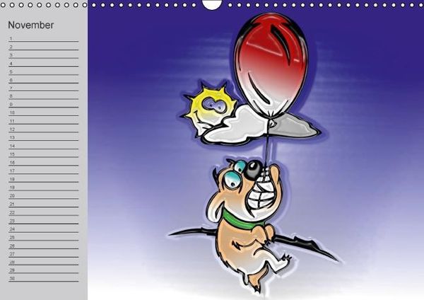 Produktbild: Hunde-Geburtstagskalender / Witziger Cartoon-Kalender (Wandkalender immerw&auml;hrend DIN A3 quer)