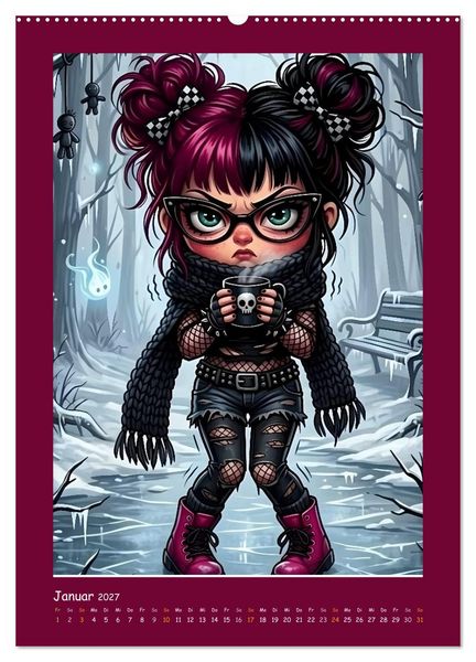 Produktbild: Fabulous Dolls - Gothic-G&ouml;res Abenteuer (Wandkalender 2027 DIN A2 hoch), CALVENDO Monatskalender