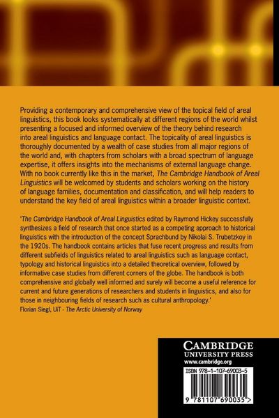 Produktbild: The Cambridge Handbook of Areal Linguistics