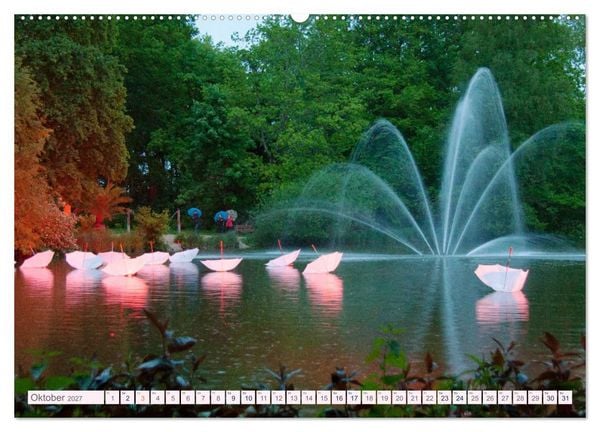 Produktbild: Schirme. Lichtinstallation Idee und Ausf&uuml;hrung des K&uuml;nstler Thomas Mogendorf (hochwertiger Premium Wandkalender 2027 DIN A2 quer), Kunstdruck in Hochglanz