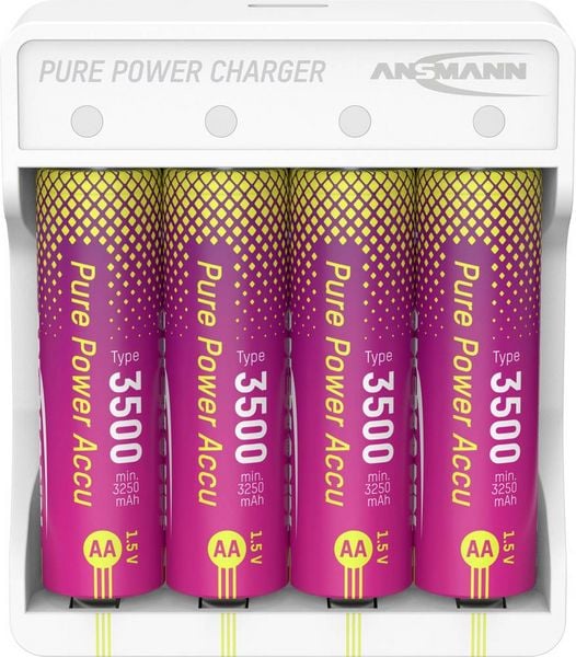 Produktbild: Ansmann Pure Power Set 4&times; Mignon AA Akkus und Lademodul Mignon (AA)-Akku Li-Ion 3250 mAh 1.5 V 1 St.