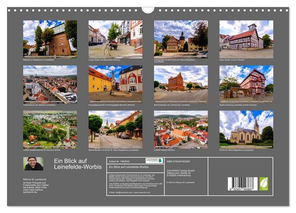 Produktbild: Ein Blick auf Leinefelde-Worbis (Wandkalender 2026 DIN A3 quer), CALVENDO Monatskalender