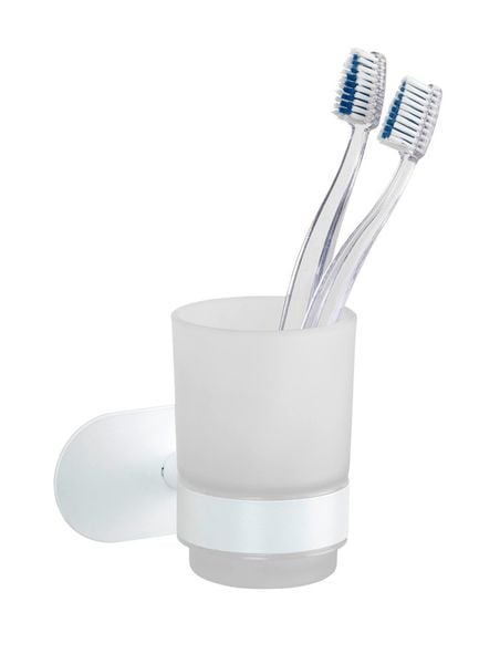 Turbo-Loc® Zahnputzbecherhalter Uno Mod. Orea White matt, aus rostfreiem Edelstahl