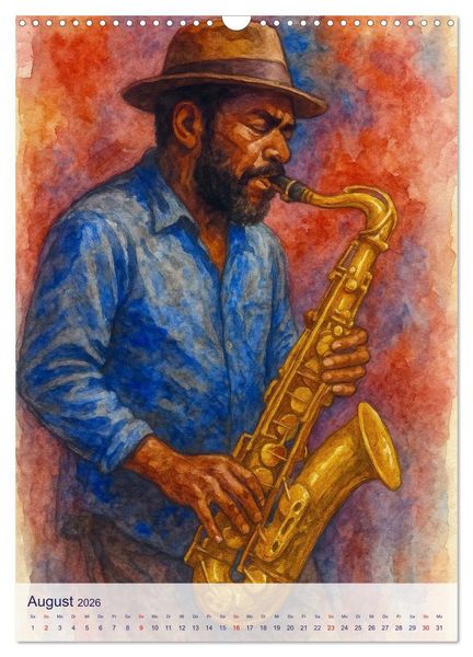 Produktbild: Saxophonisten. Eine Hommage an die Magie des Saxophons (Wandkalender 2026 DIN A3 hoch), CALVENDO Monatskalender