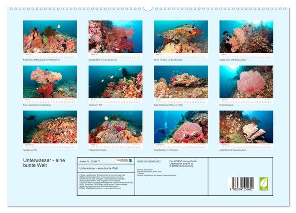 Produktbild: Unterwasser - eine bunte Welt (hochwertiger Premium Wandkalender 2027 DIN A2 quer), Kunstdruck in Hochglanz