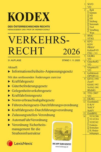 Produktbild: KODEX Verkehrsrecht 2026 - inkl. App