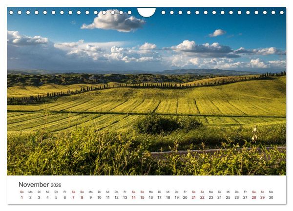 Produktbild: Gr&uuml;ne Farbt&ouml;ne Toskana (Wandkalender 2026 DIN A4 quer), CALVENDO Monatskalender
