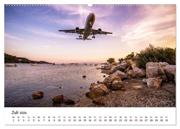 Produktbild: Flugzeuge in beeindruckender Kulisse (hochwertiger Premium Wandkalender 2026 DIN A2 quer), Kunstdruck in Hochglanz