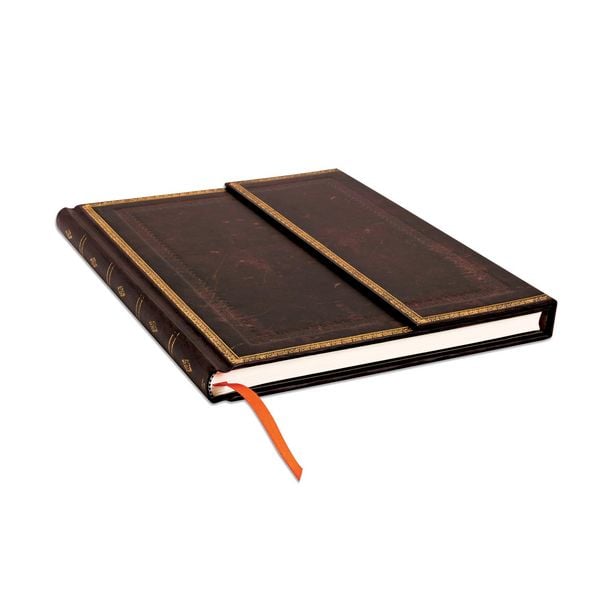 Produktbild: Hardcover Notizbuch Schwarzes Marokkoleder, Ultra, Liniert
