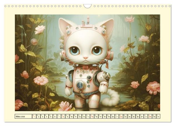 Produktbild: Fabelhafte Maschinen. Pop-Surrealistische Roboter-Tiere (Wandkalender 2026 DIN A3 quer), CALVENDO Monatskalender