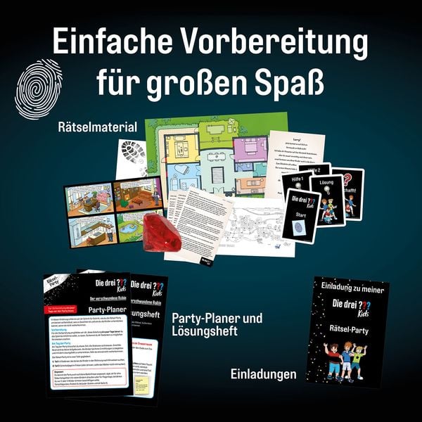 Produktbild: Rätselparty: Die drei Fragezeichen Kids - Jagd nach dem Rubin