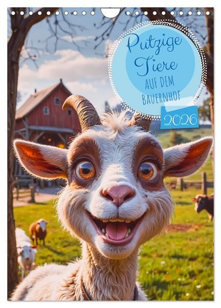 Produktbild: Putzige Tiere - Auf dem Bauernhof (Wandkalender 2026 DIN A4 hoch), CALVENDO Monatskalender