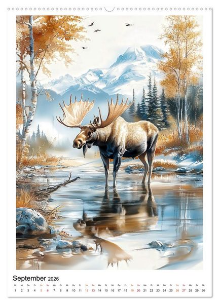 Produktbild: Alaska - Landschaften, Tiere, Freiheit (Wandkalender 2026 DIN A2 hoch), CALVENDO Monatskalender