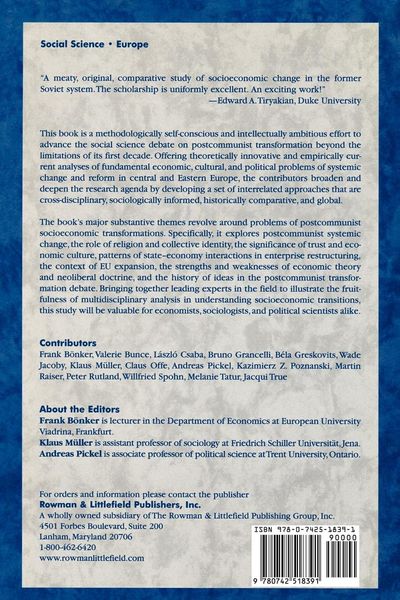 Produktbild: Postcommunist Transformation and the Social Sciences