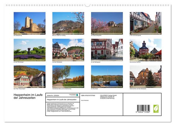Produktbild: Heppenheim im Laufe der Jahreszeiten (hochwertiger Premium Wandkalender 2027 DIN A2 quer), Kunstdruck in Hochglanz