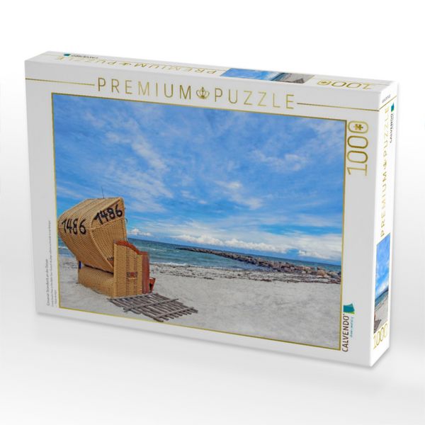 Produktbild: CALVENDO Puzzle Einsamer Strandkorb an der Ostsee | 1000 Teile Lege-Gr&ouml;&szlig;e 64x48cm Foto-Puzzle f&uuml;r gl&uuml;ckliche Stunden