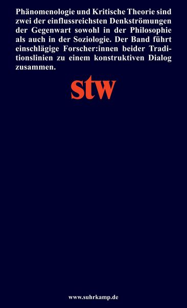Produktbild: Ph&auml;nomenologie und Kritische Theorie