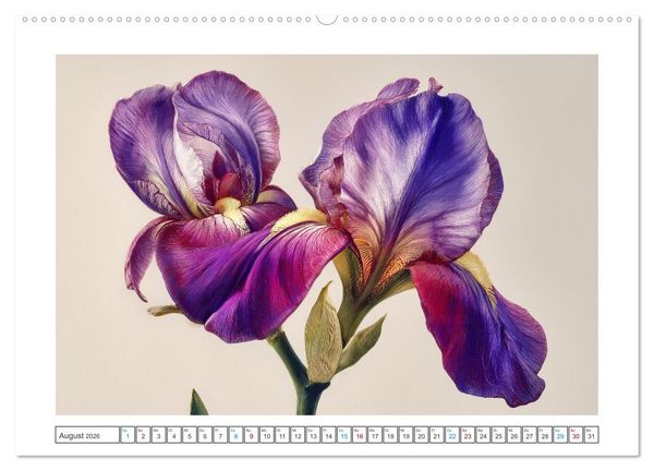 Produktbild: Florale Meisterwerke (hochwertiger Premium Wandkalender 2026 DIN A2 quer), Kunstdruck in Hochglanz
