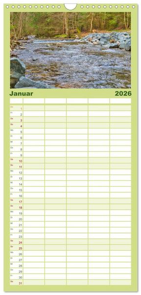 Produktbild: Familienplaner 2026 - Faszination Th&uuml;ringer Wald mit 5 Spalten (Wandkalender, 21 x 45 cm) CALVENDO