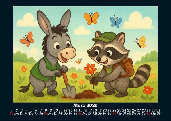 Produktbild: Huf & Rocco Abenteuer durchs Jahr 2026 Fotokalender DIN A5