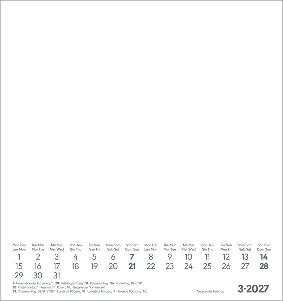 Produktbild: Kreativkalender S schwarz 2027