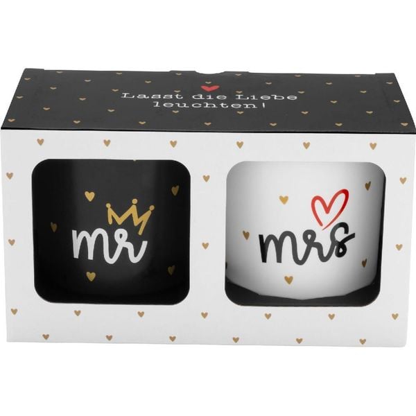 Produktbild: Kerzen-Set Motiv "Hochzeit Mr. & Mrs."