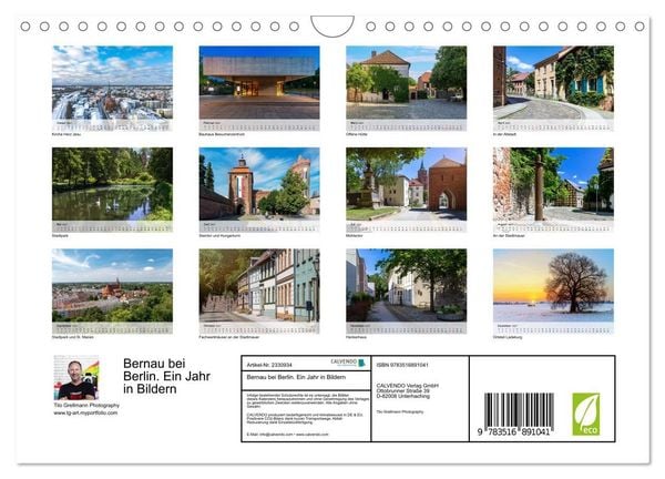 Produktbild: Bernau bei Berlin. Ein Jahr in Bildern (Wandkalender 2027 DIN A4 quer), CALVENDO Monatskalender
