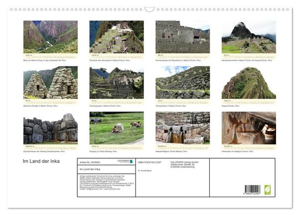 Produktbild: Im Land der Inka (Wandkalender 2026 DIN A2 quer), CALVENDO Monatskalender