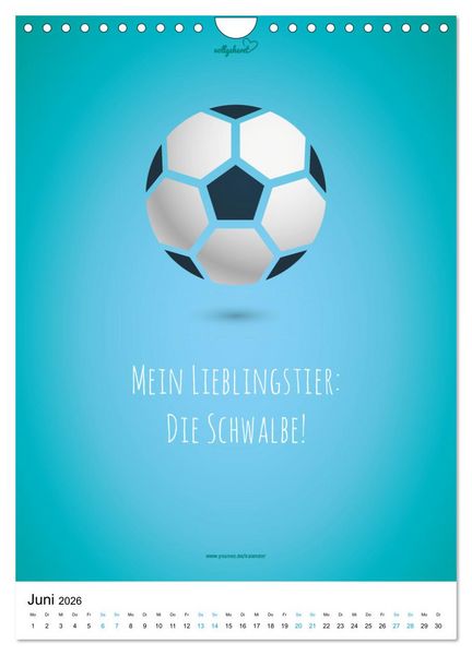 Produktbild: vollgeherzt: Der lustige Zitate-Wandkalender f&uuml;r Fu&szlig;ballfans und Sportbegeisterte! (Wandkalender 2026 DIN A4 hoch), CALVENDO Monatskalender