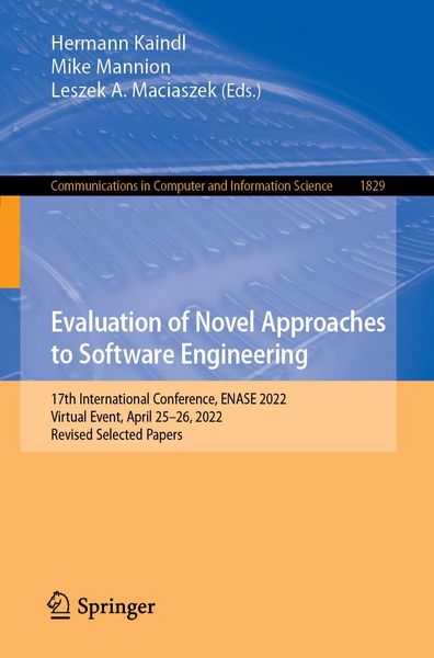 Produktbild: Evaluation of Novel Approaches to Software Engineering