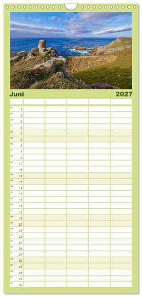 Produktbild: Familienplaner 2027 - Cote Sauvage. Wilde Atlantikk&uuml;ste der Bretagne. mit 5 Spalten (Wandkalender, 21 x 45 cm) CALVENDO