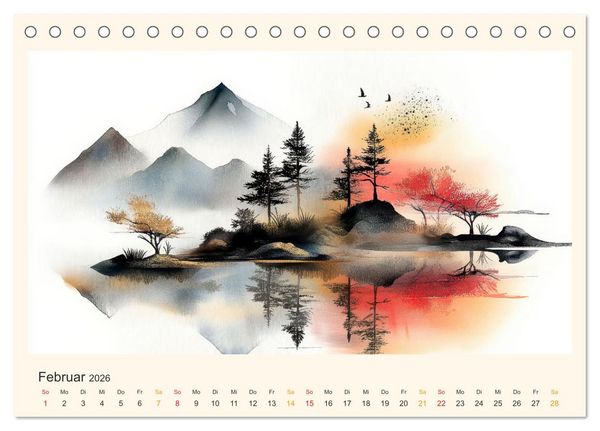 Produktbild: Japan - die Farben der Tradition (Tischkalender 2026 DIN A5 quer), CALVENDO Monatskalender