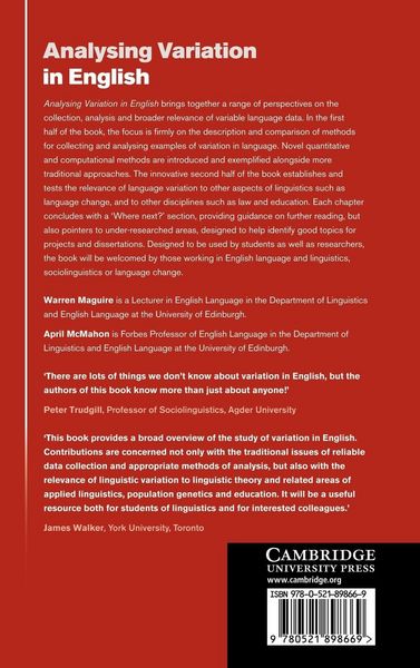 Produktbild: Analysing Variation in English