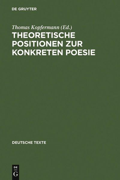 Produktbild: Theoretische Positionen zur Konkreten Poesie