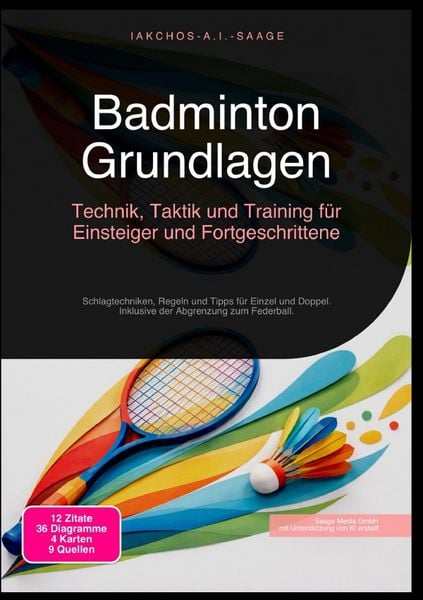 Produktbild: Badminton Grundlagen: Technik, Taktik und Training f&uuml;r Einsteiger und Fortgeschrittene