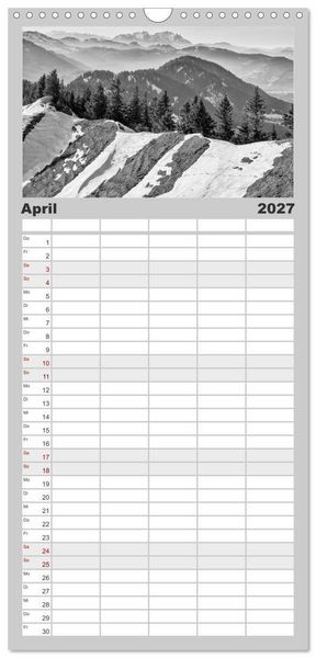 Produktbild: Familienplaner 2027 - Traumhafte Allg&auml;uer Alpen mit 5 Spalten (Wandkalender, 21 x 45 cm) CALVENDO