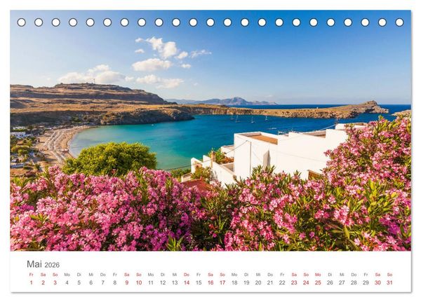 Produktbild: RHODOS Impressionen (Tischkalender 2026 DIN A5 quer), CALVENDO Monatskalender