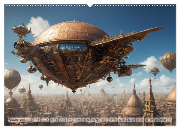 Produktbild: Steampunk - fantastische Flugger&auml;te (Wandkalender 2026 DIN A2 quer), CALVENDO Monatskalender