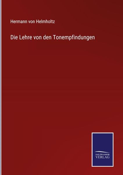 Produktbild: Die Lehre von den Tonempfindungen