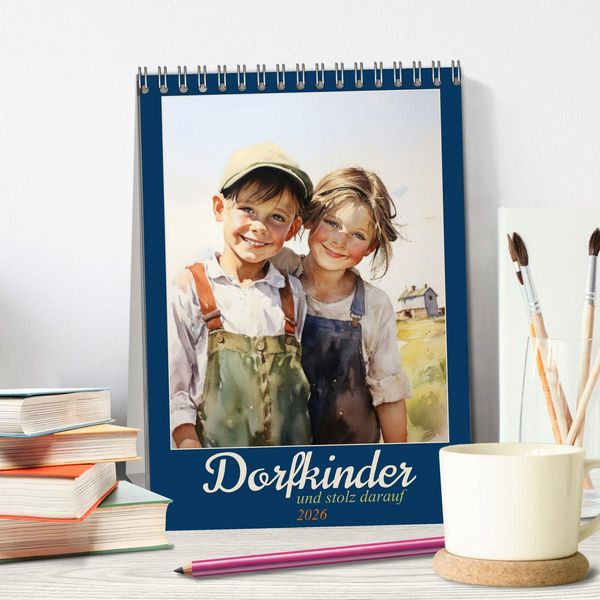 Produktbild: Dorfkinder und stolz darauf (Tischkalender 2026 DIN A5 hoch), CALVENDO Monatskalender