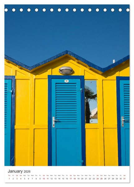 Produktbild: Rimini beach Umbrellas and cabins (Desk Calendar 2026 DIN A5 portrait), CALVENDO 12 Month DeskCalendar