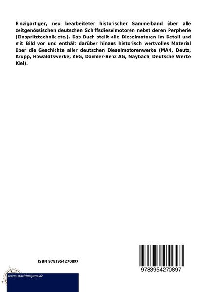 Produktbild: Deutsche Schiffsdieselmotoren (1935)