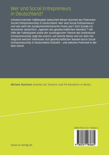 Produktbild: Wer sind Social Entrepreneurs in Deutschland?